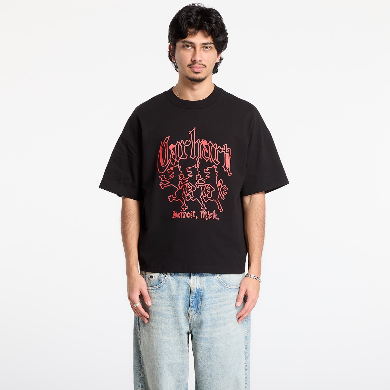 Tričko Carhartt WIP S/S Hackwork T-Shirt UNISEX Black Heavy Stone Wash XL