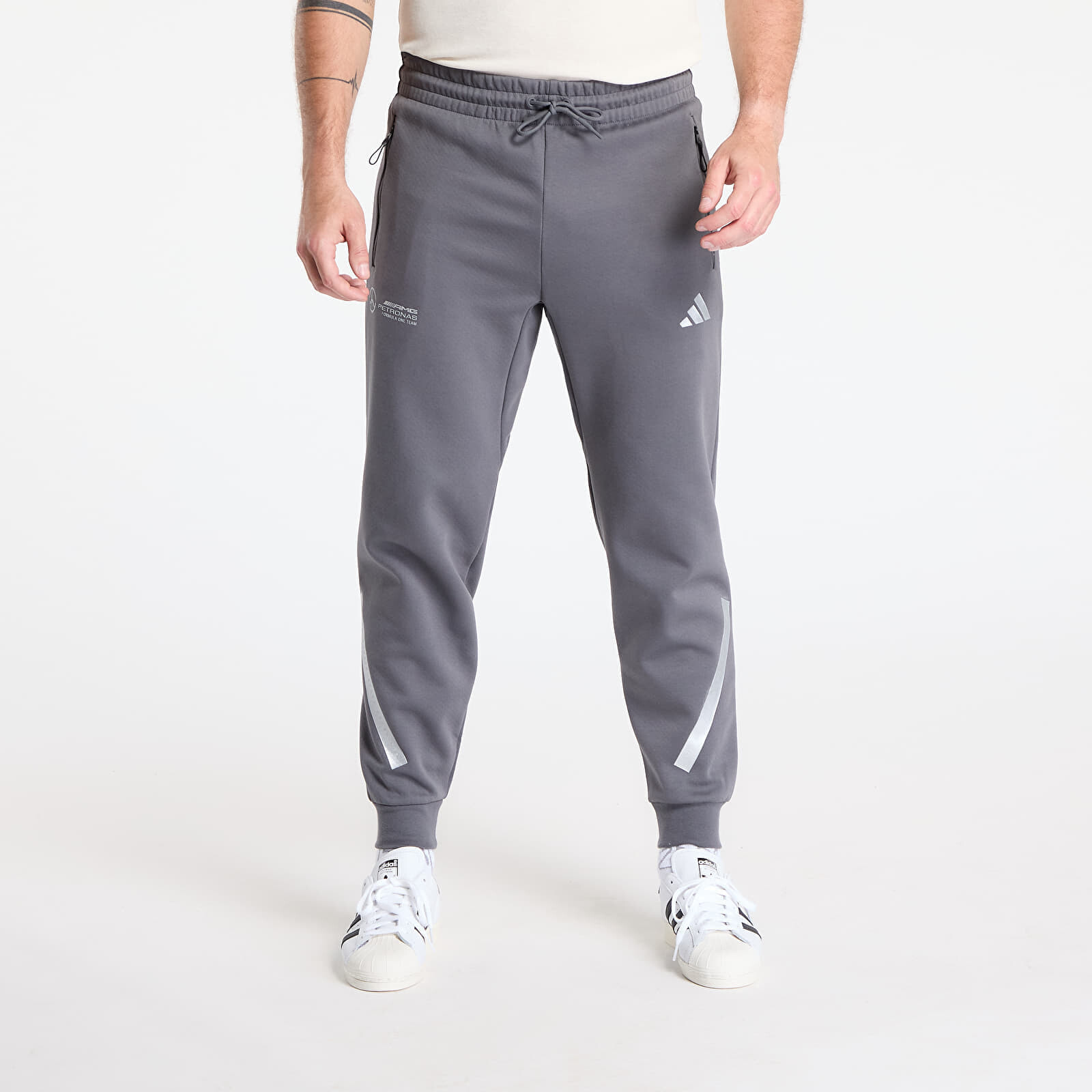 Tepláky adidas Mercedes Silver Pants Grey Five L