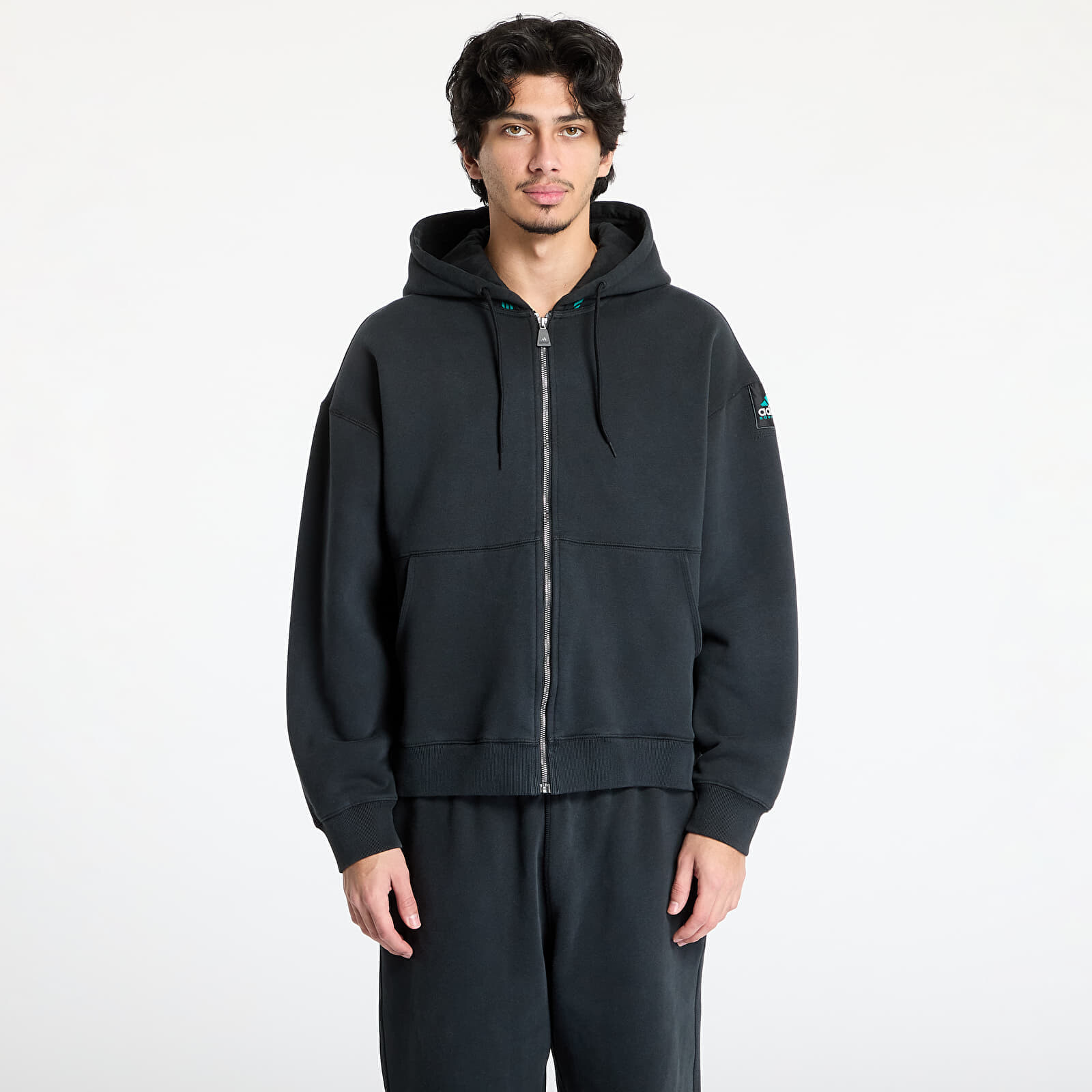 Mikina adidas Equipment Fleece Full - Zip Hoodie Black/ Black XL
