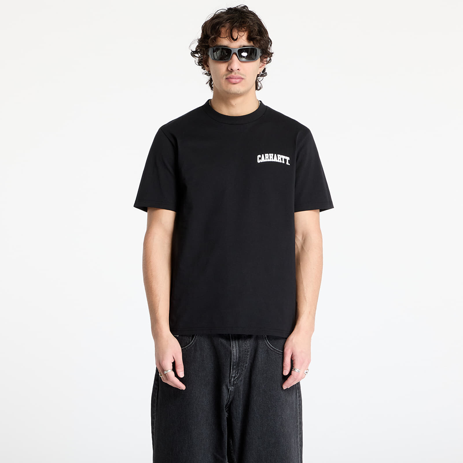 Tričko Carhartt WIP University Script Short Sleeve T-Shirt UNISEX Black/ White XS
