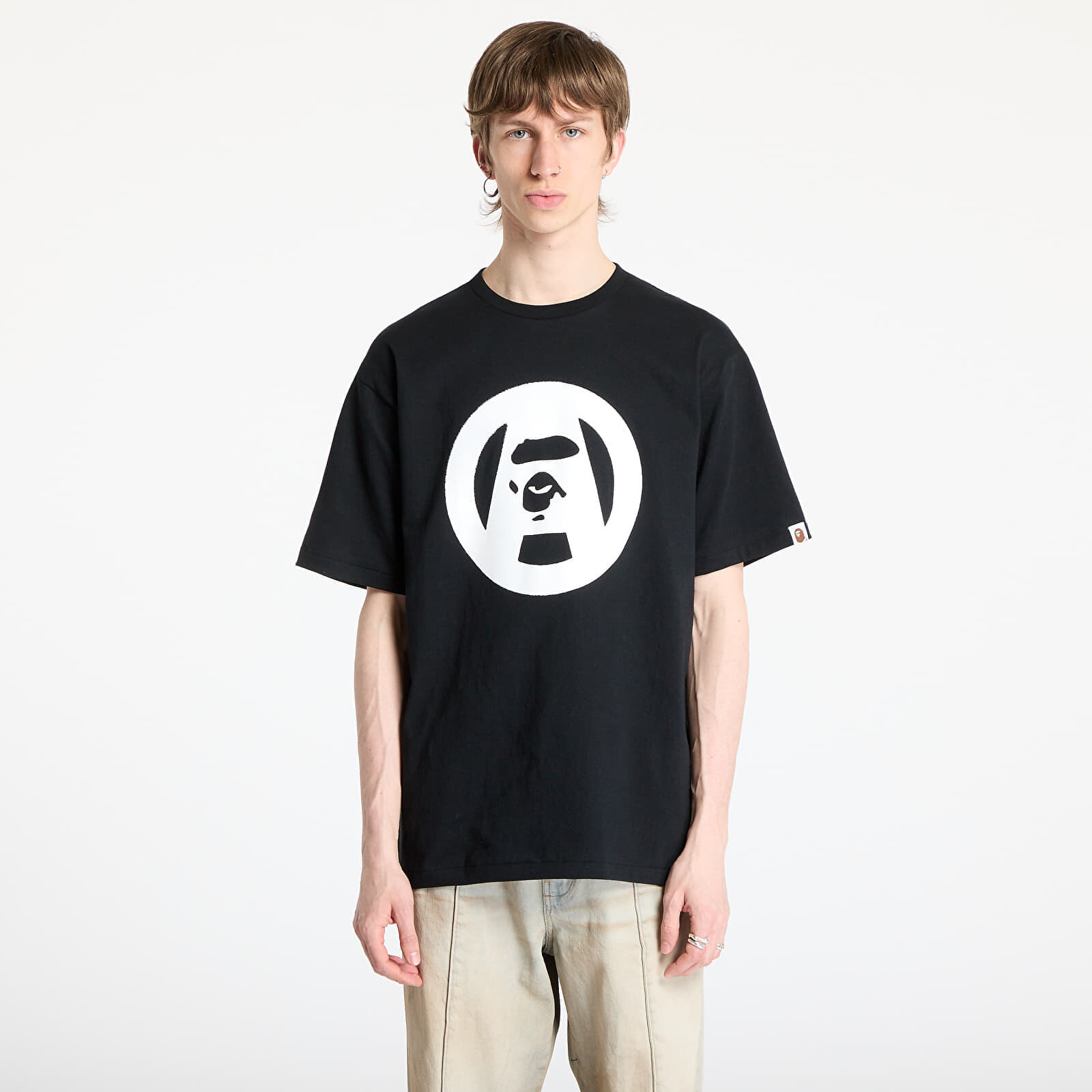 Tričko A BATHING APE Stencil Circle Ape Face Tee UNISEX Black XL