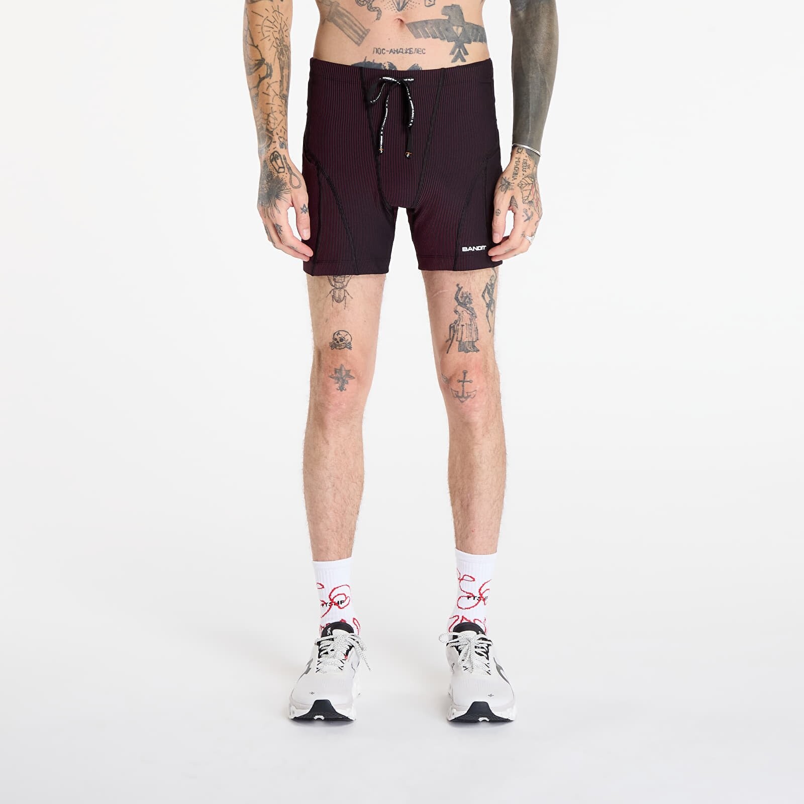 Šortky Bandit Striped Cadence™ 7 Pocket Quarter Tights Black/ Fig L