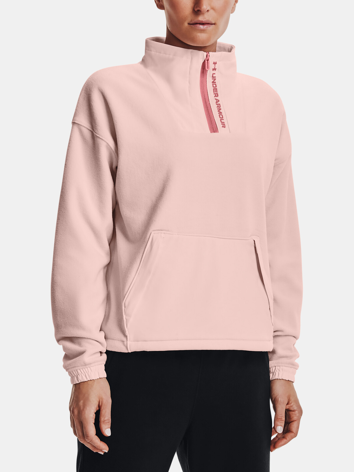 Under Armour Sweatshirt Rush Fleece 1/2 Zip-PNK - Women