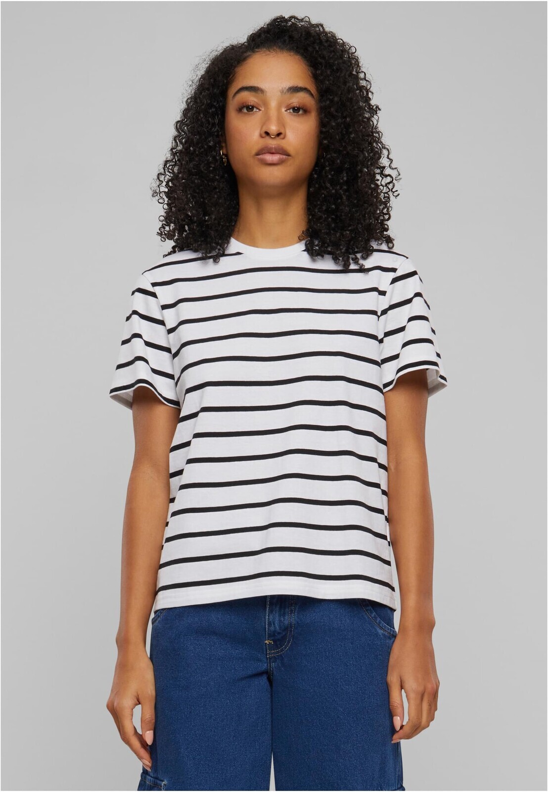 Urban Classics Ladies Striped Boxes Tee T-Shirt