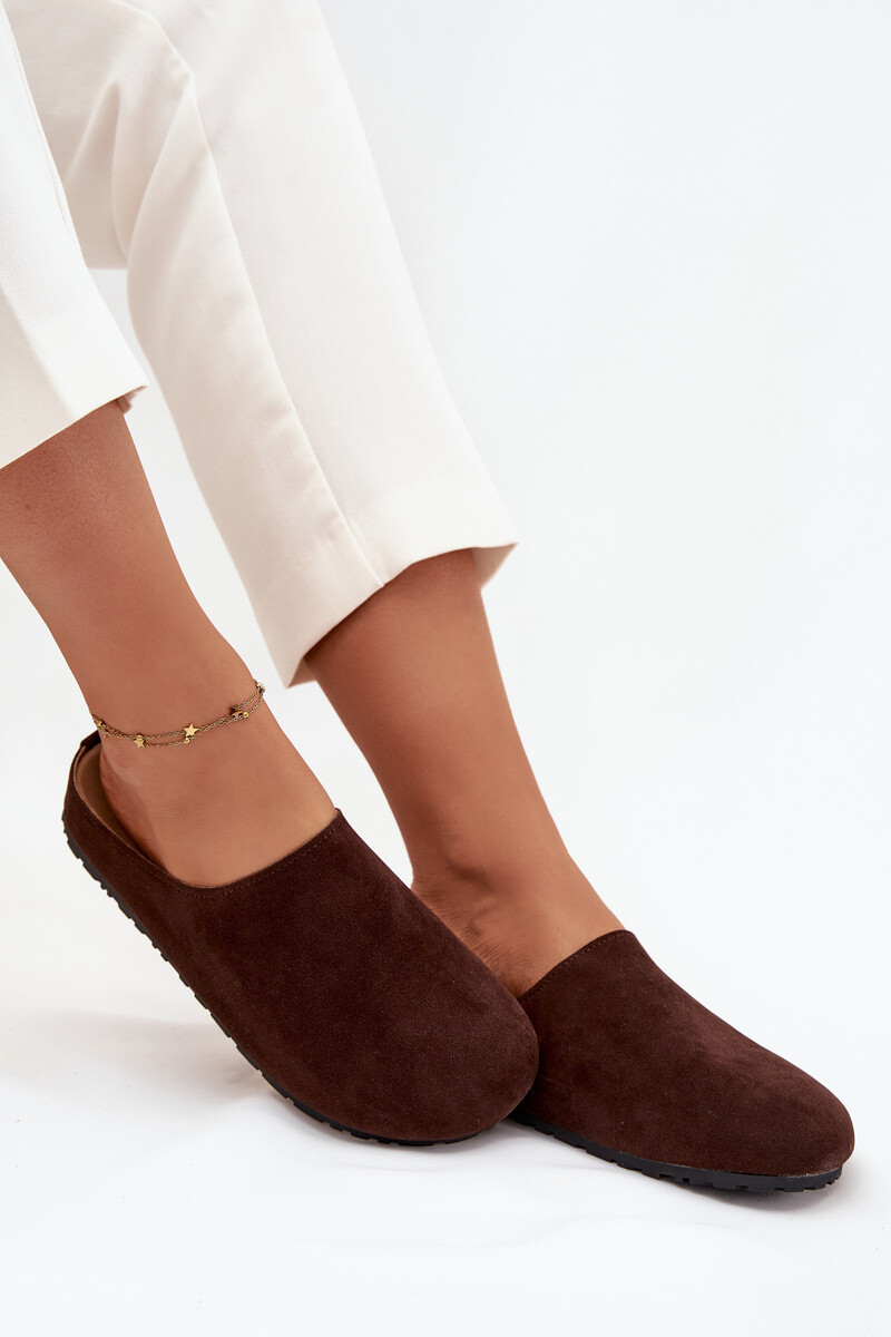 Boto Dámske papuče na platforme čokoládové Sylviane