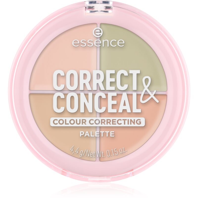 essence CORRECT & CONCEAL paleta korektorov pre zjednotenie farebného tónu pleti 4.4 g