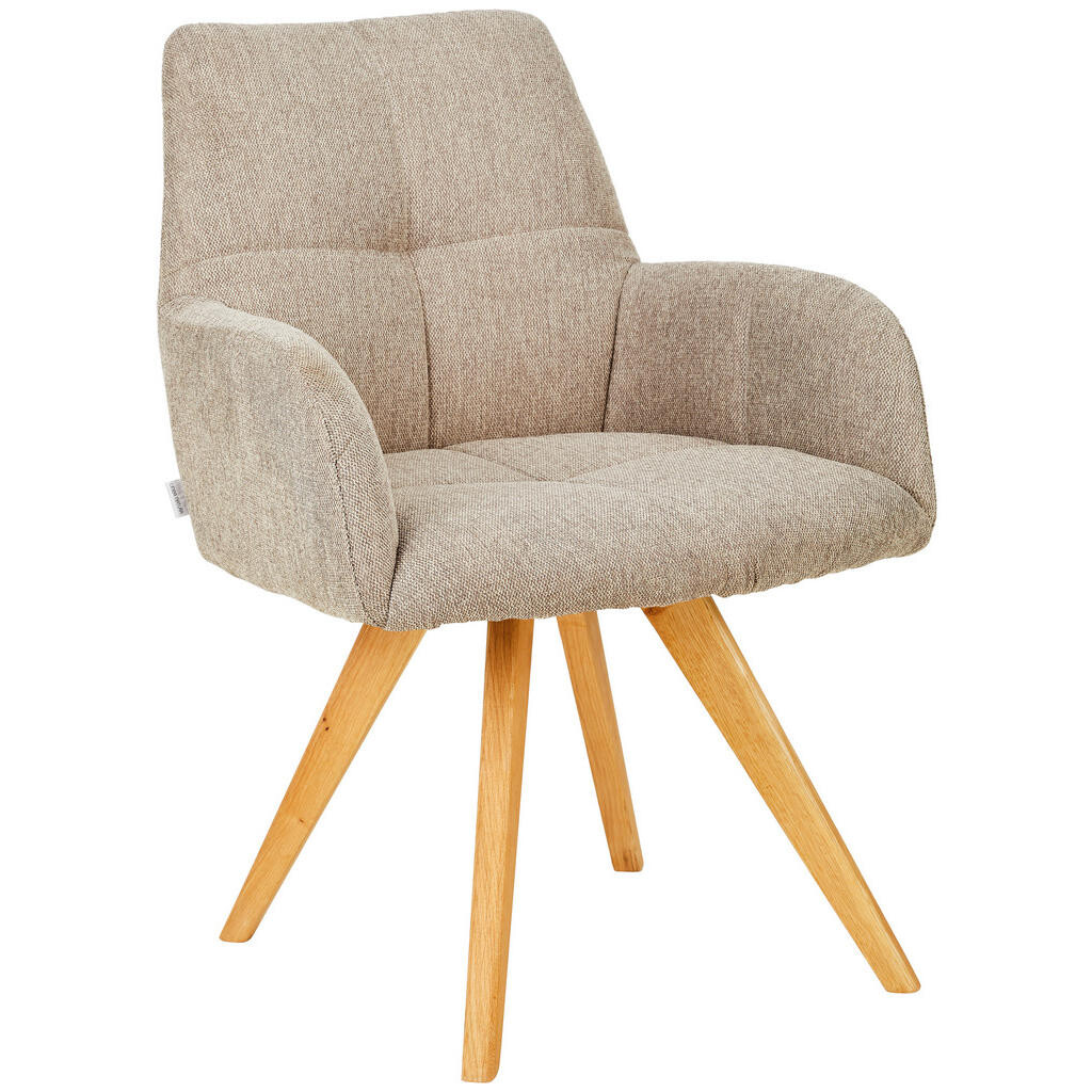 Linea Natura STOLIČKA S PODRÚČKAMI, tkaná textília, taupe