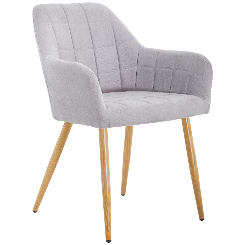 MID.YOU STOLIČKA S PODRÚČKAMI, železo, zamat, sivá