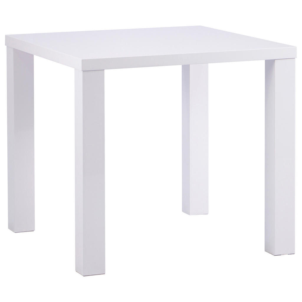 P & B JEDÁLENSKÝ STÔL, biela s vysokým leskom, 80/75/80 cm