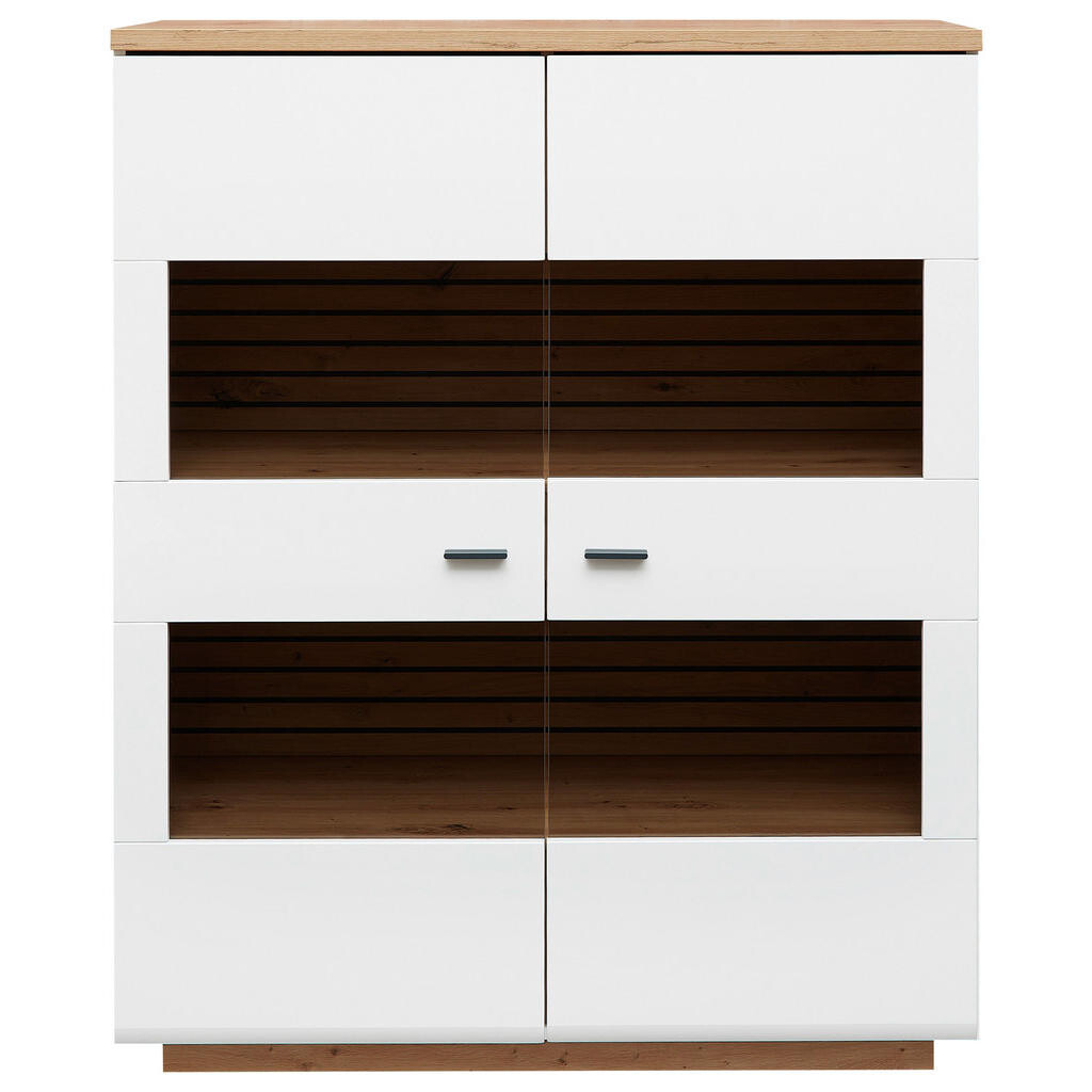 Stylife VYSOKÁ KOMODA, biela, dub artisan, 110/136/40 cm