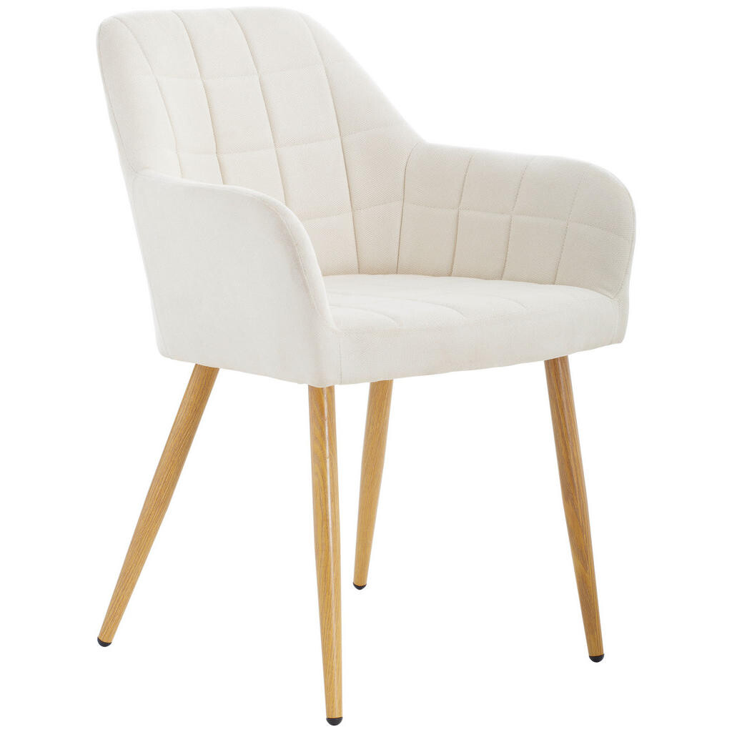 MID.YOU STOLIČKA S PODRÚČKAMI, železo, zamat, béžová