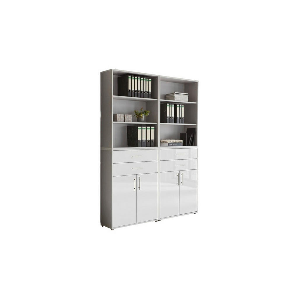 MID.YOU SKRINKA NA DOKUMENTY, sivá, biela s vysokým leskom, 168,8/227,2/33 cm