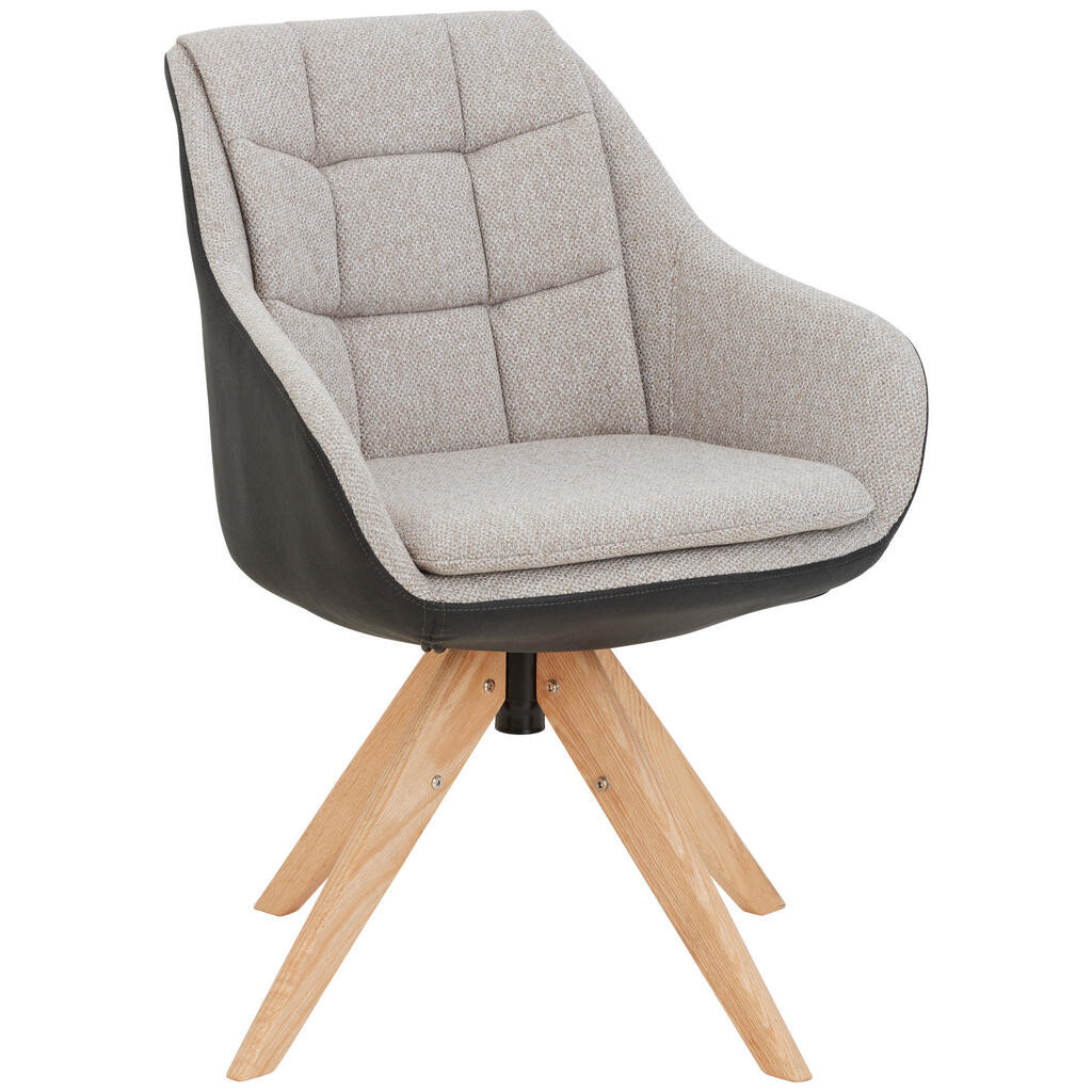 Landscape STOLIČKA S PODRÚČKAMI, tkaná textília, mikrovlákno, antracitová, farba duba, béžová