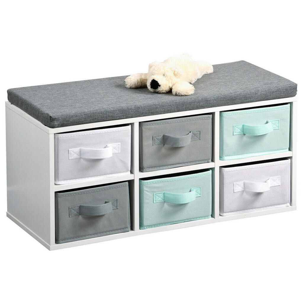 Kesper DETSKÁ LAVIČKA sivá, tyrkysová, biela