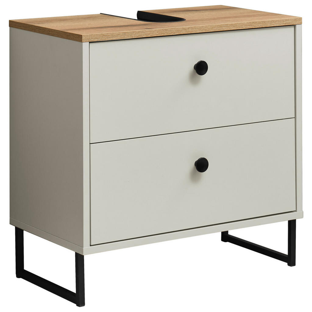 MID.YOU SKRINKA POD UMÝVADLO, kašmírová, farba duba, kašmírová, 60/60/35 cm