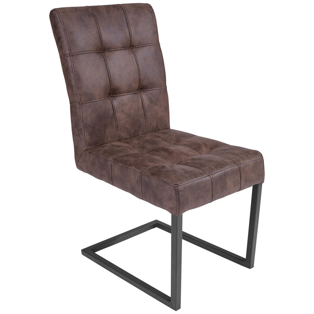 Carryhome STOLIČKA S PRUŽNÝM PODNOŽÍM, vzhľad kože, hnedá