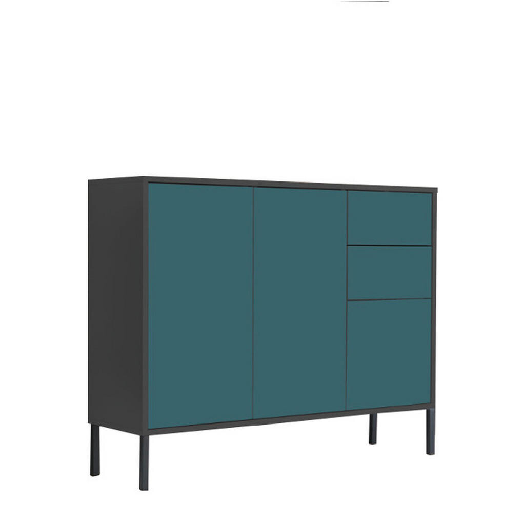 MID.YOU KOMODA, antracitová, petrolejová, 105,5/86/33 cm