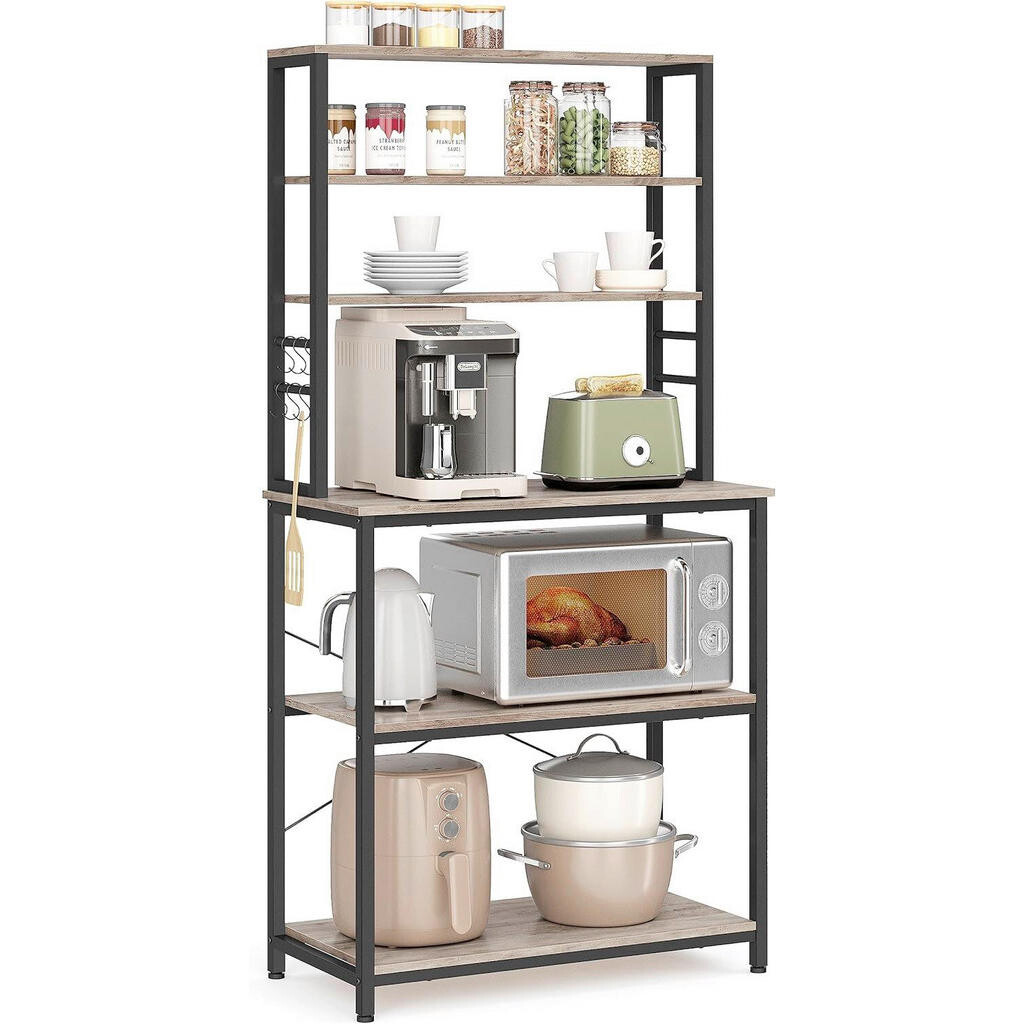 MID.YOU REGÁL, čierna, sivobéžová, oceľ, 80/167/40 cm