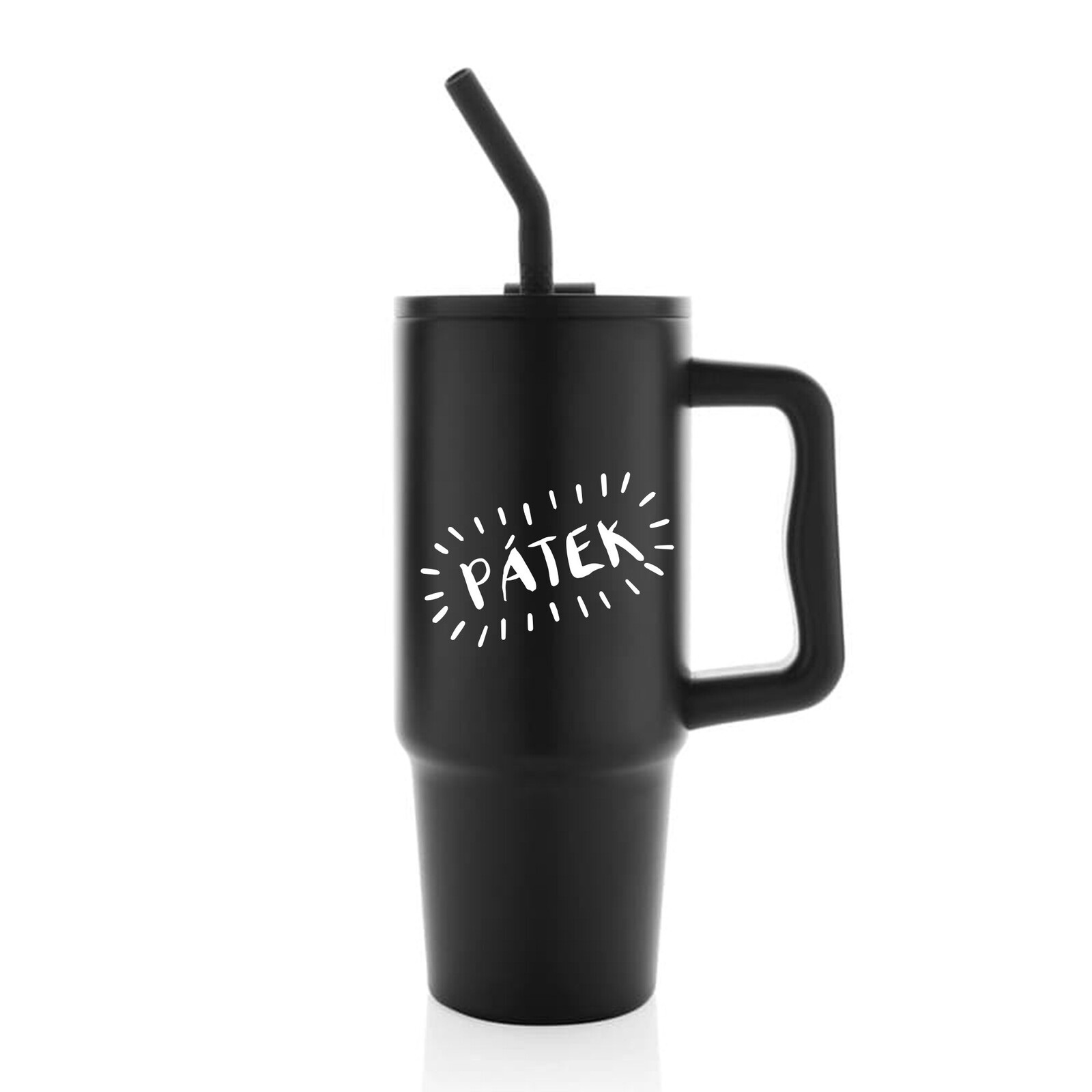 PÁTEK - černý cestovní termohrnek 900 ml