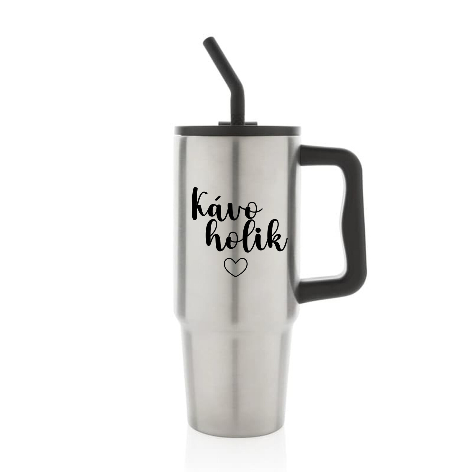 KÁVOHOLIK - stříbrný cestovní termohrnek 900 ml