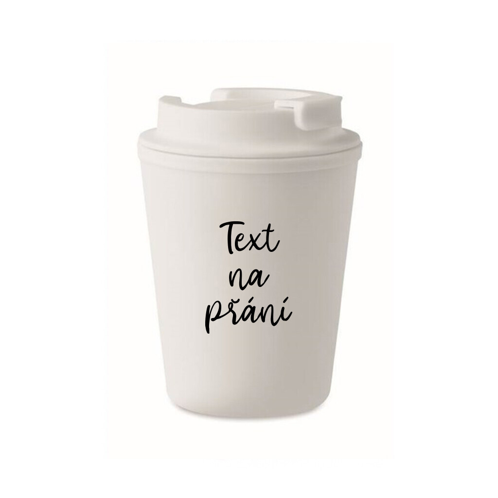 TEXT NA PŘÁNÍ - bílý termohrnek 300 ml