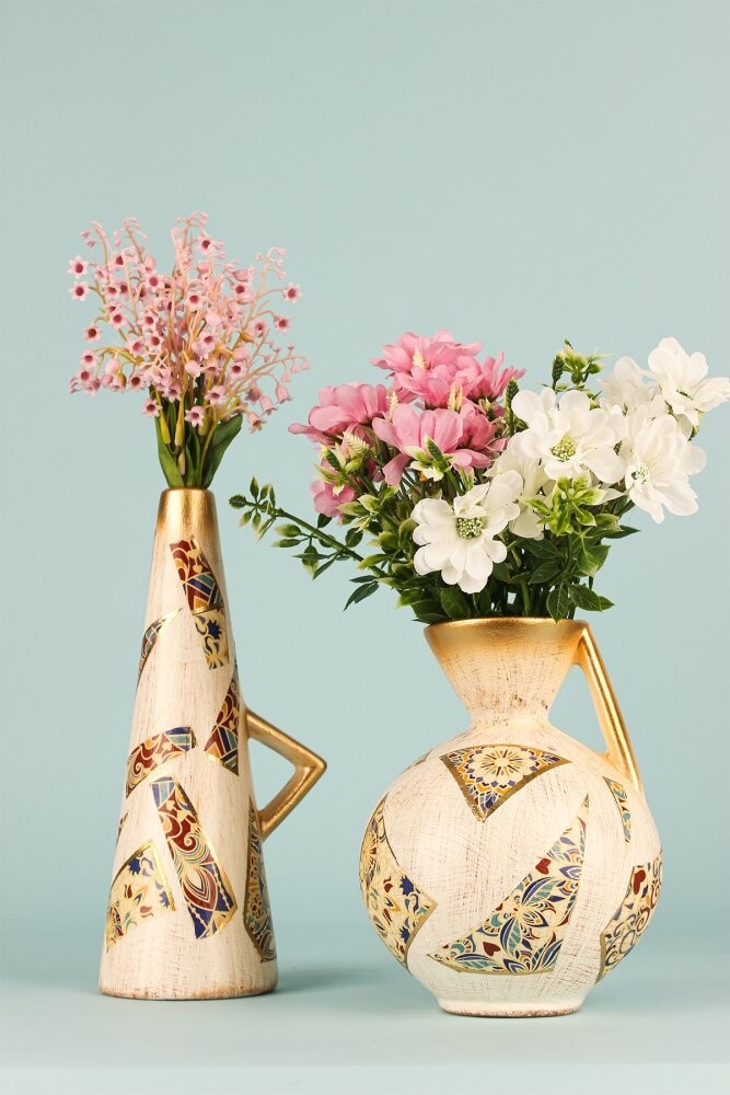 Súprava dekoratívnych kvetináčov (2 kusy) BK016