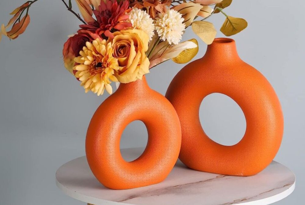 Vase Set Iskandinav Halka - Orange