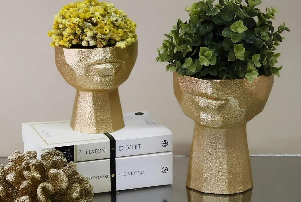 Súprava dekoratívnych kvetináčov (2 kusy) CY0451