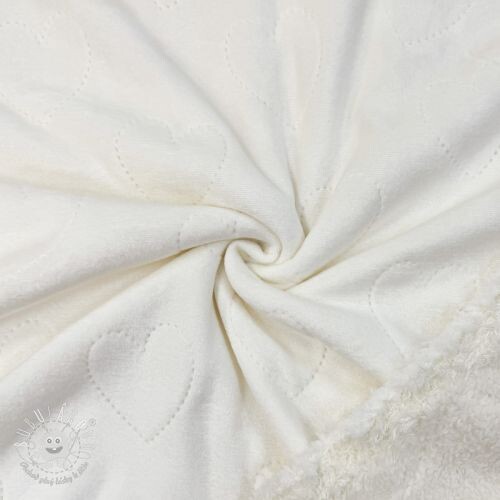 Kojenecký plyš TEDDY Hearts off white