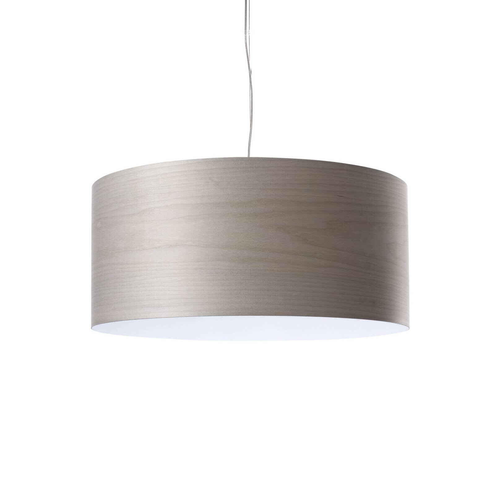 LZF LED závesné svietidlo Gea, sivá, Ø 42 cm, drevo