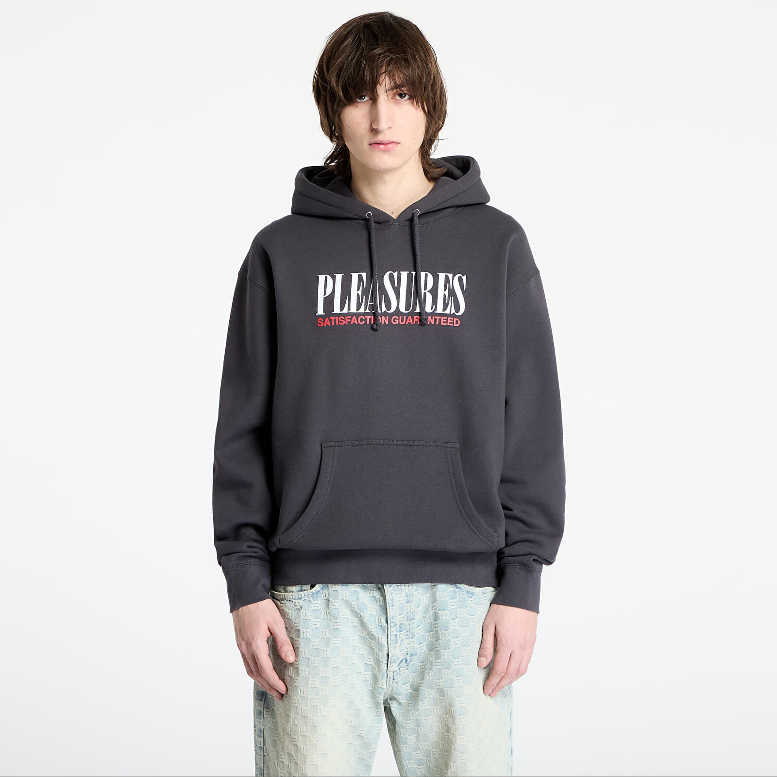 Mikina PLEASURES Satisfaction Hoodie Asphalt XL