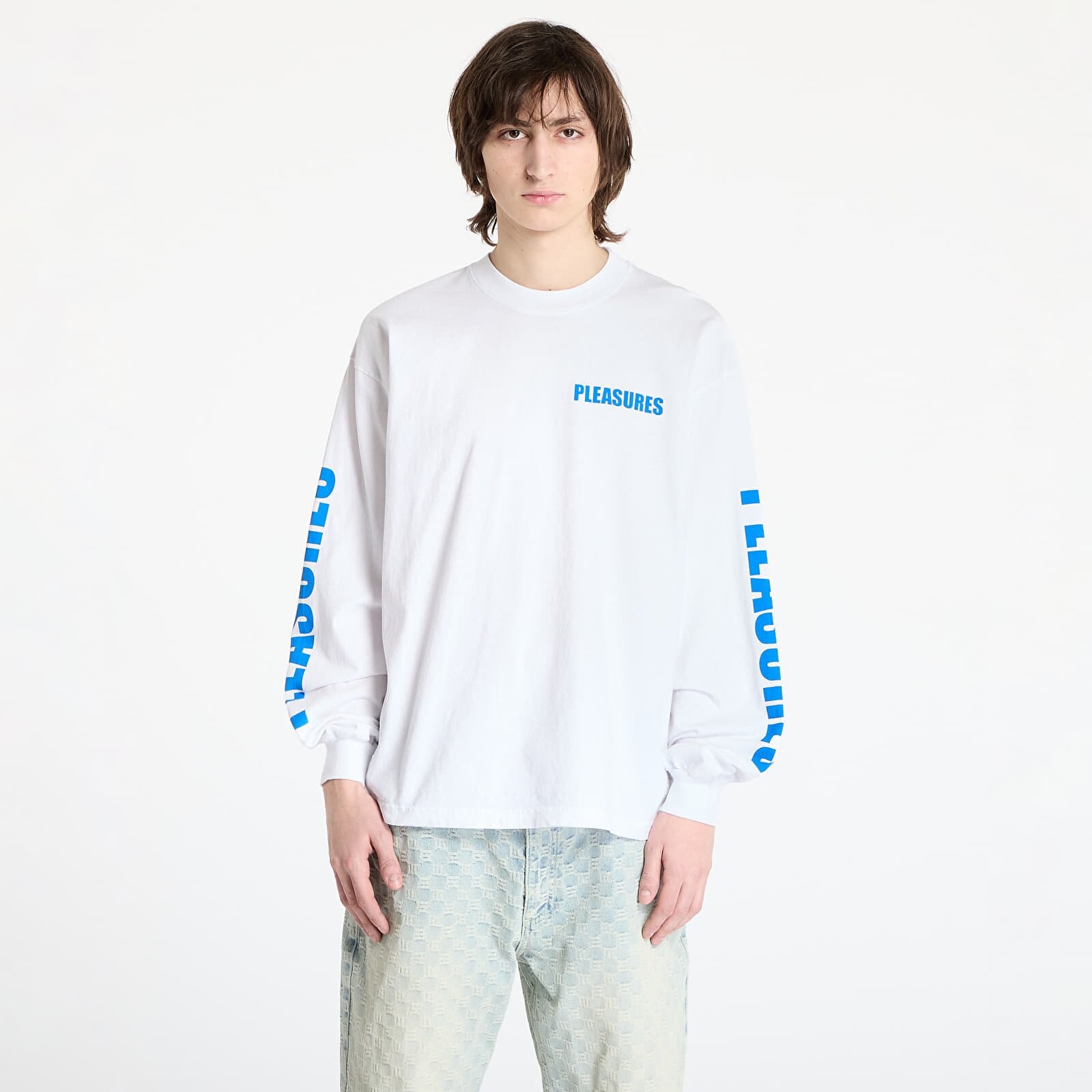 Tričko PLEASURES Impact Staff Long Sleeve T-Shirt White M