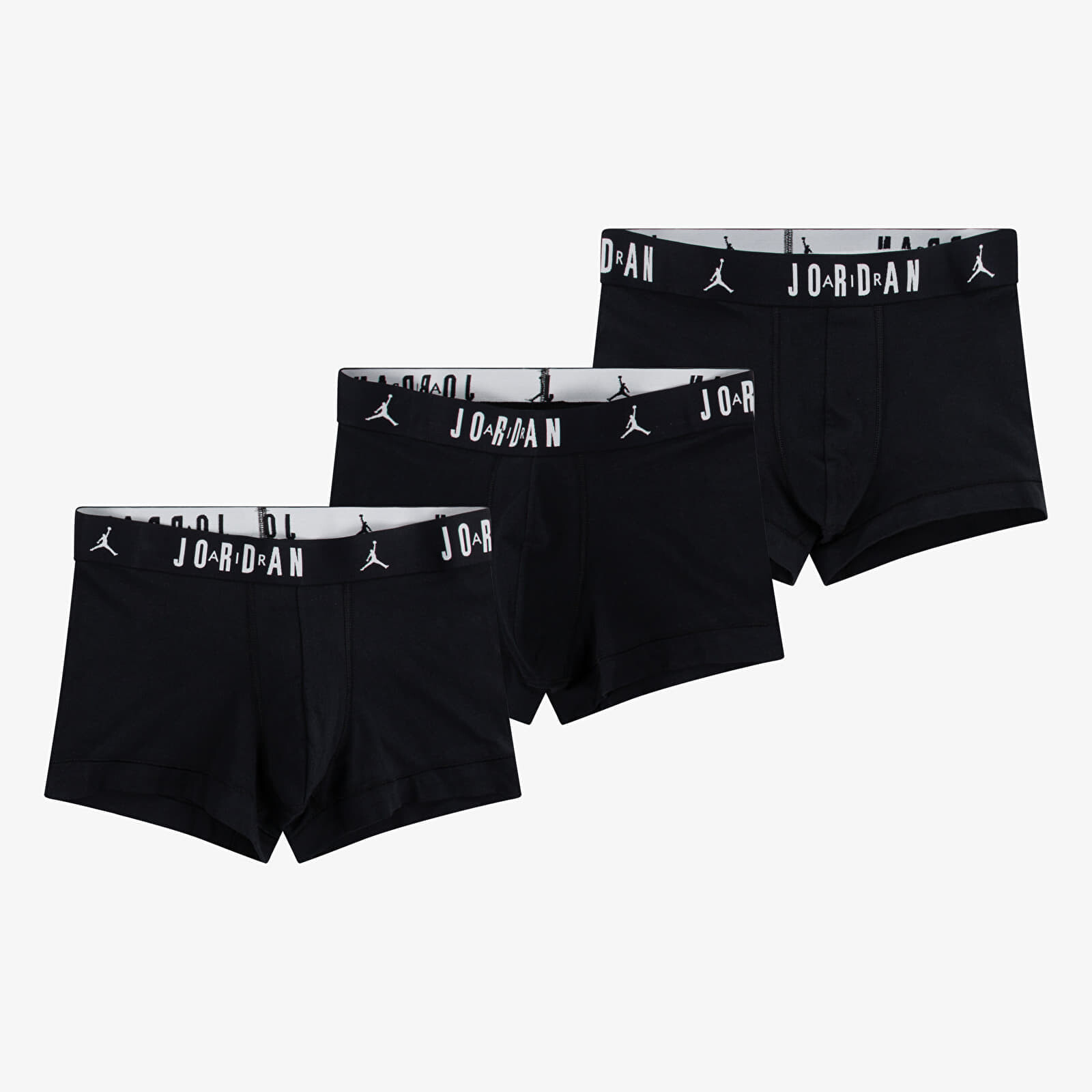 Boxerky Jordan Mens Flight Cotton 3-Pack Trunk Black M