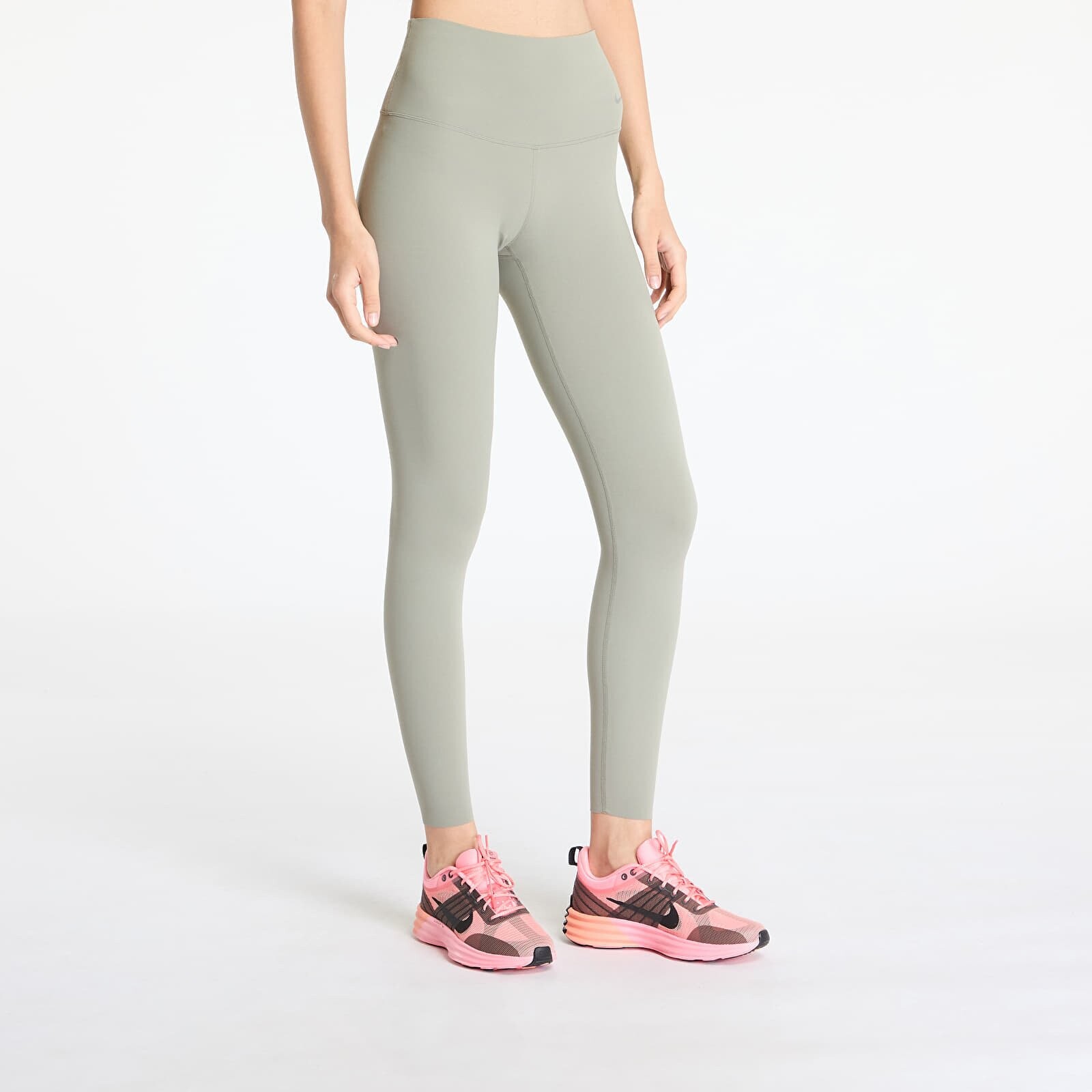 Legíny Nike Zenvy Women's Gentle-Support High-Waisted Full-Length Leggings Light Army/ Black XL