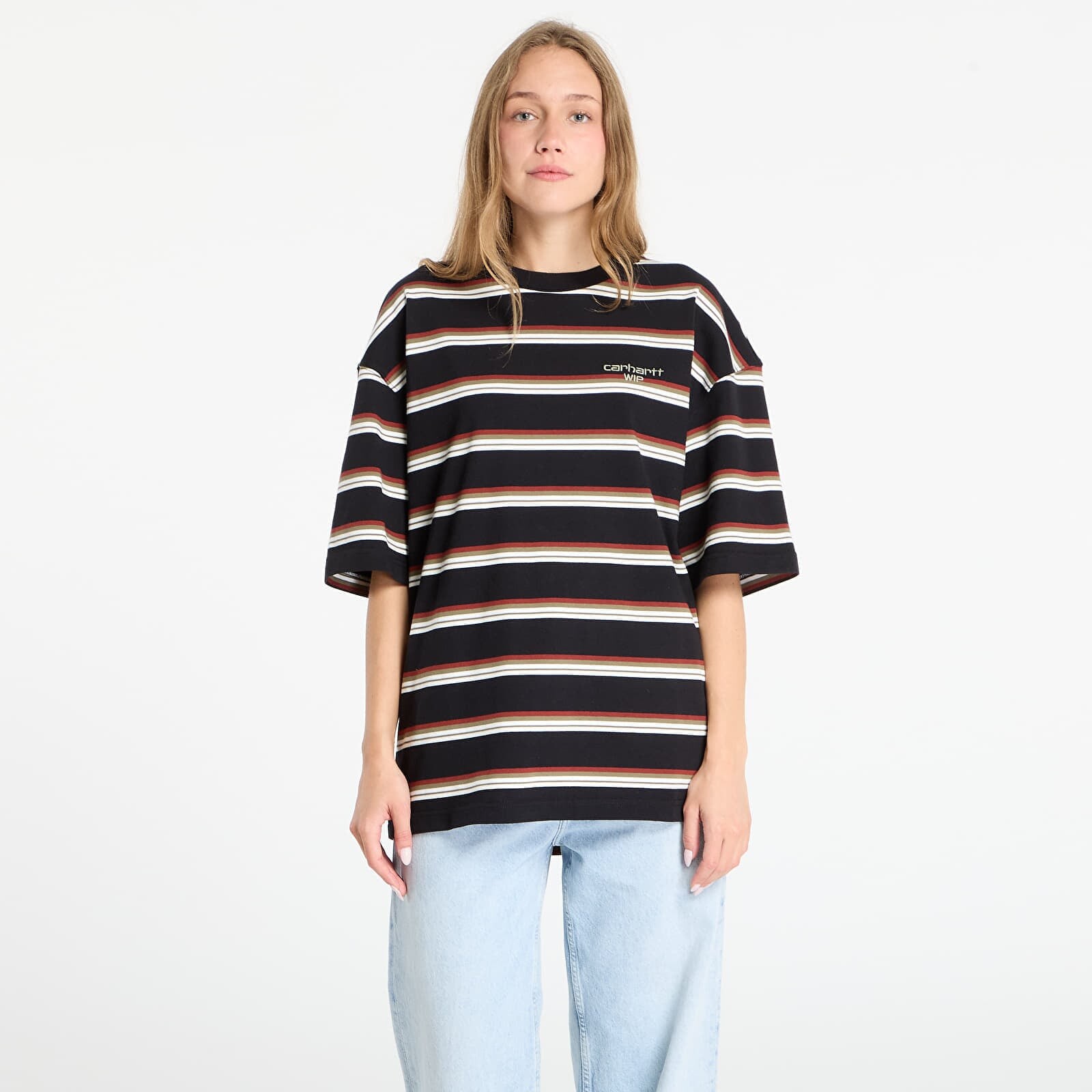 Tričko Carhartt WIP S/S Holm T-Shirt UNISEX Holm Stripe/ Black M