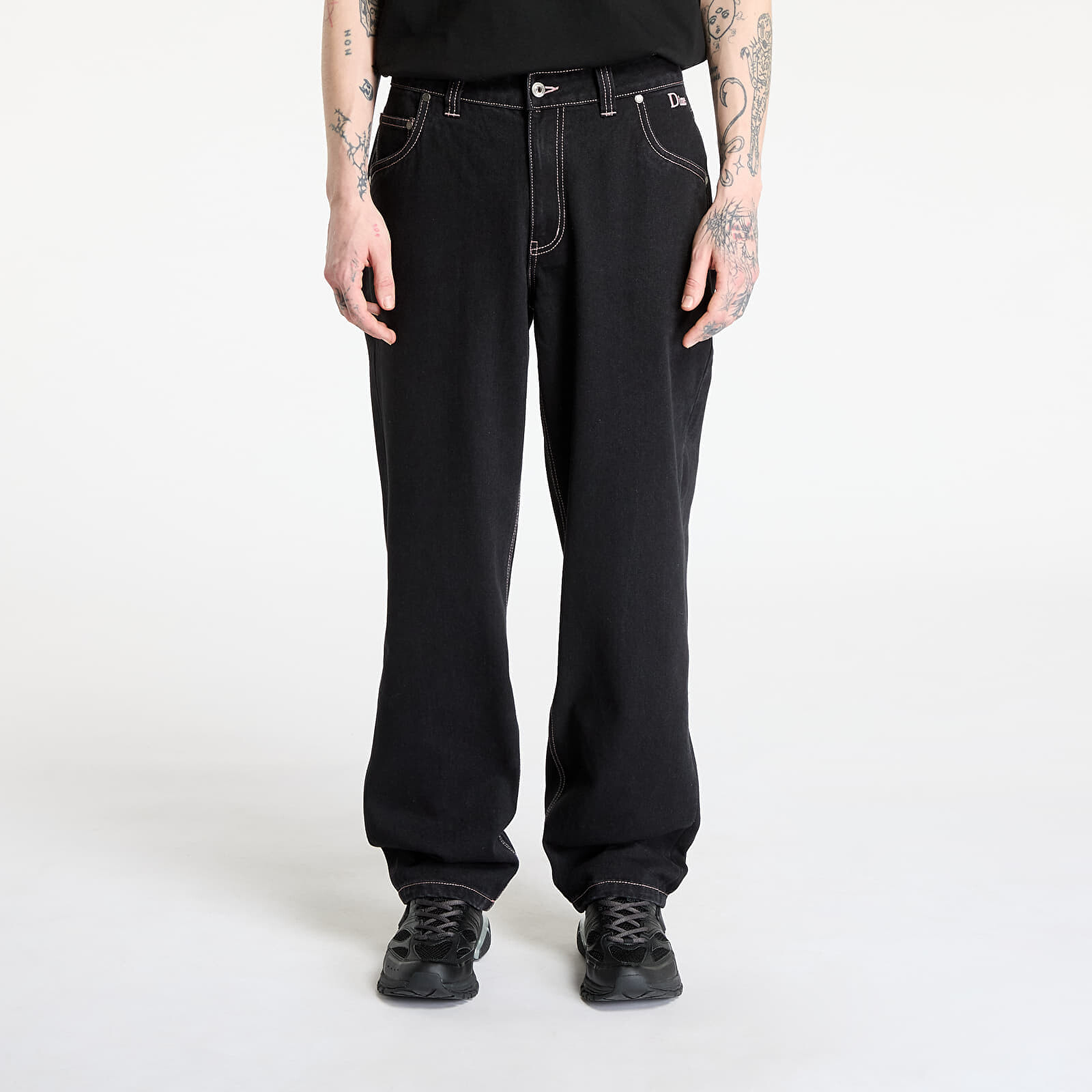 Džínsy DIME Classic Relaxed Denim Pants Black/ Contrast Stitch 38