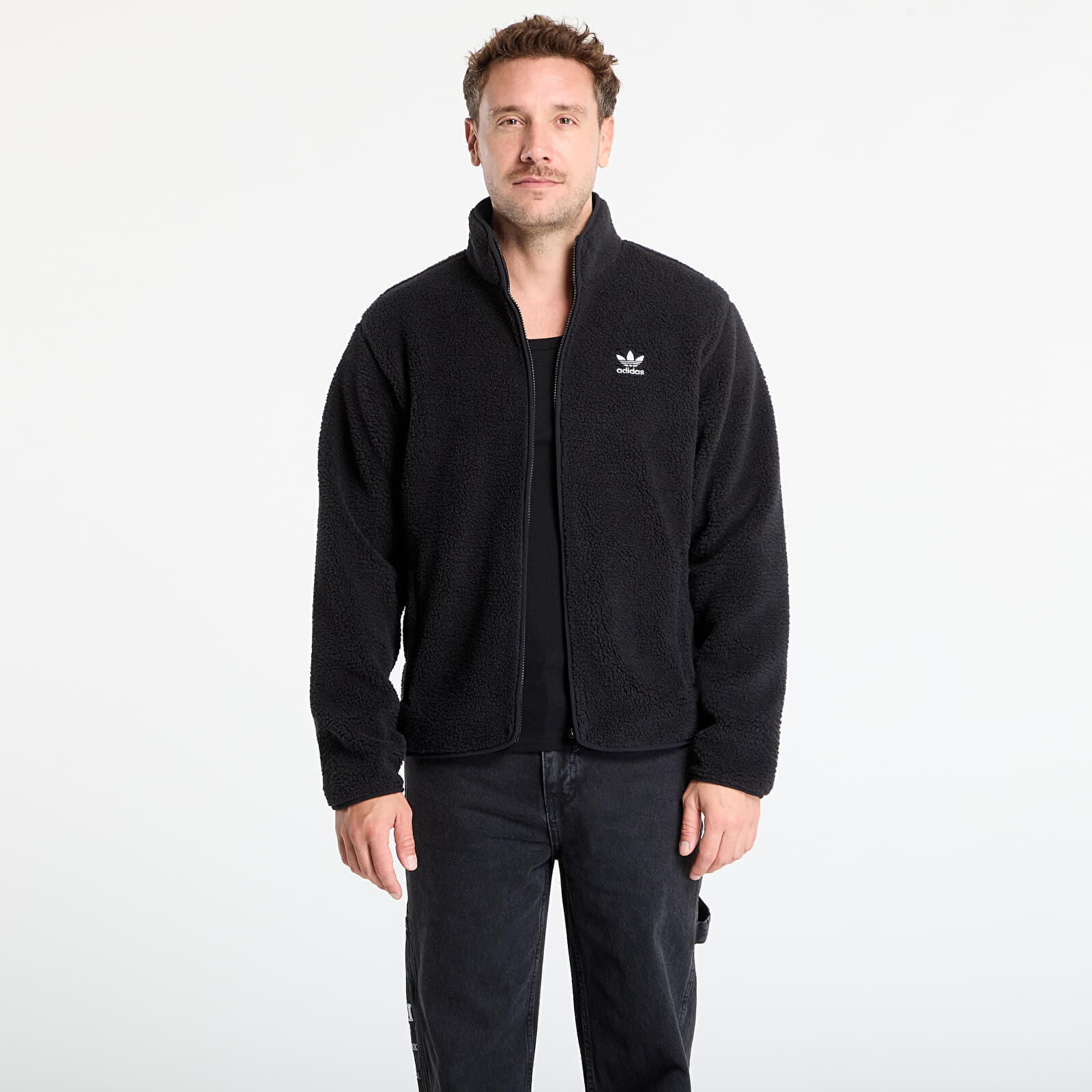 Mikina adidas Trefoil Essentials Teddy Fleece Black S