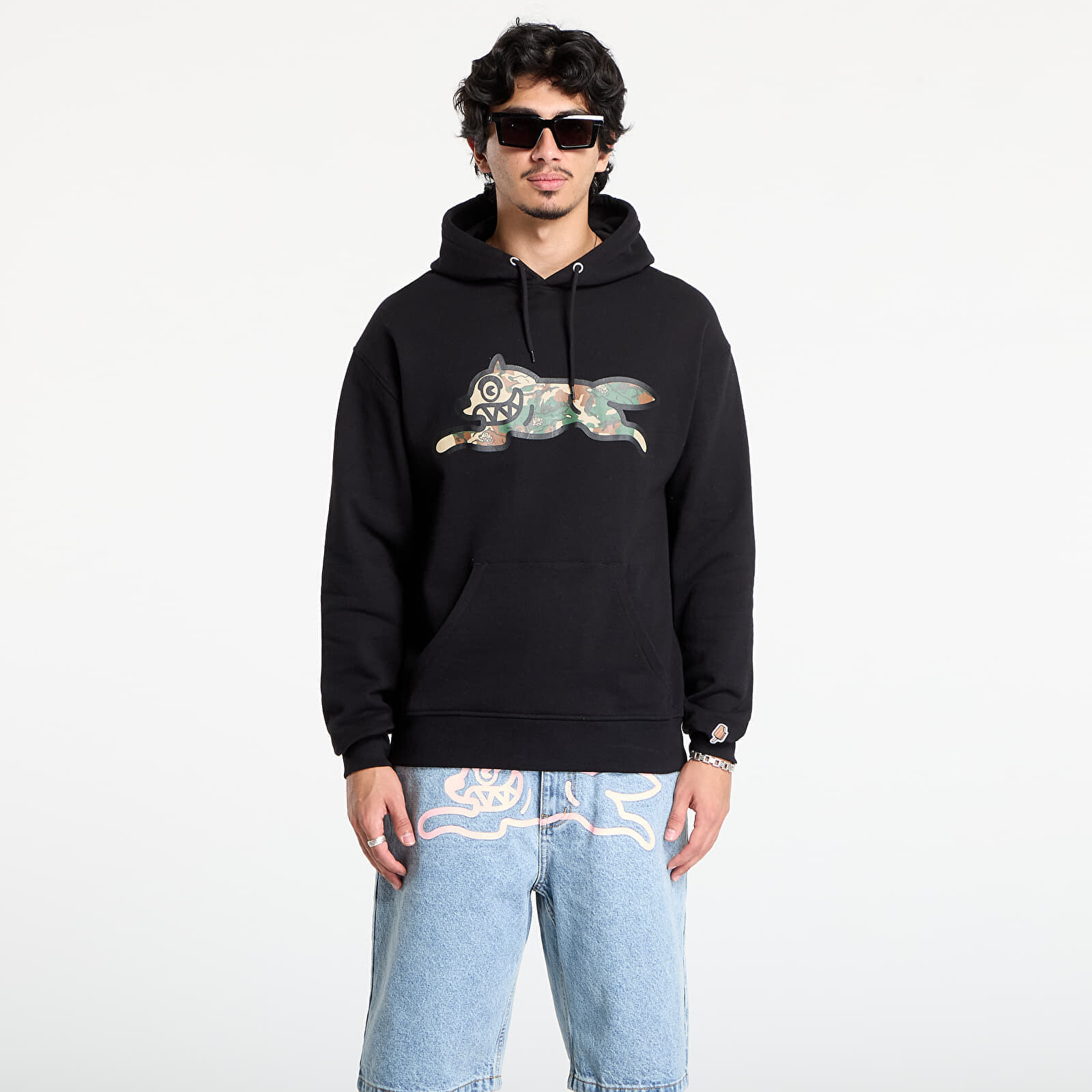 Mikina Billionaire Boys Club Icecream Woodland Camo Running Dog Popover Hood Black S