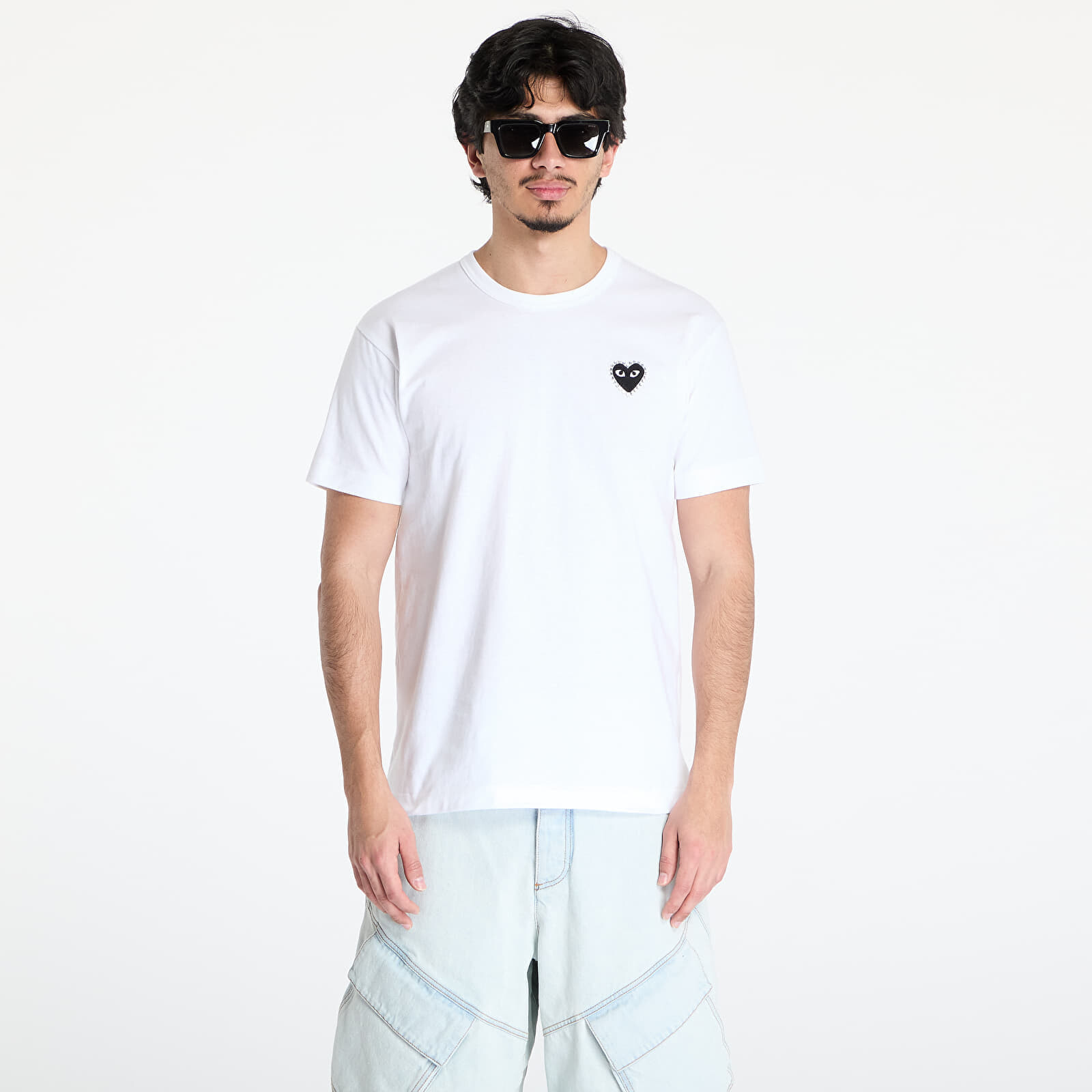 Tričko Comme des Garçons PLAY Emblem x Rhinestone T-Shirt UNISEX White/ Black S