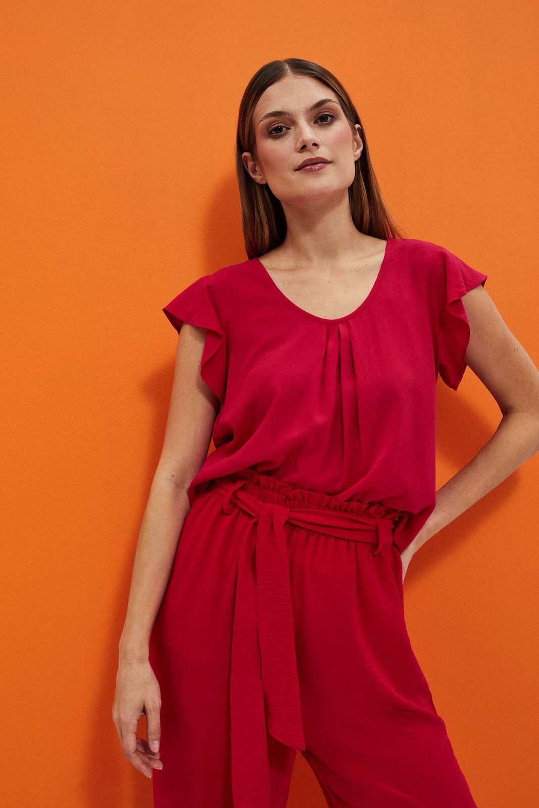 WOMEN'S SHIRT L-KO-4029 STRAWBERRY