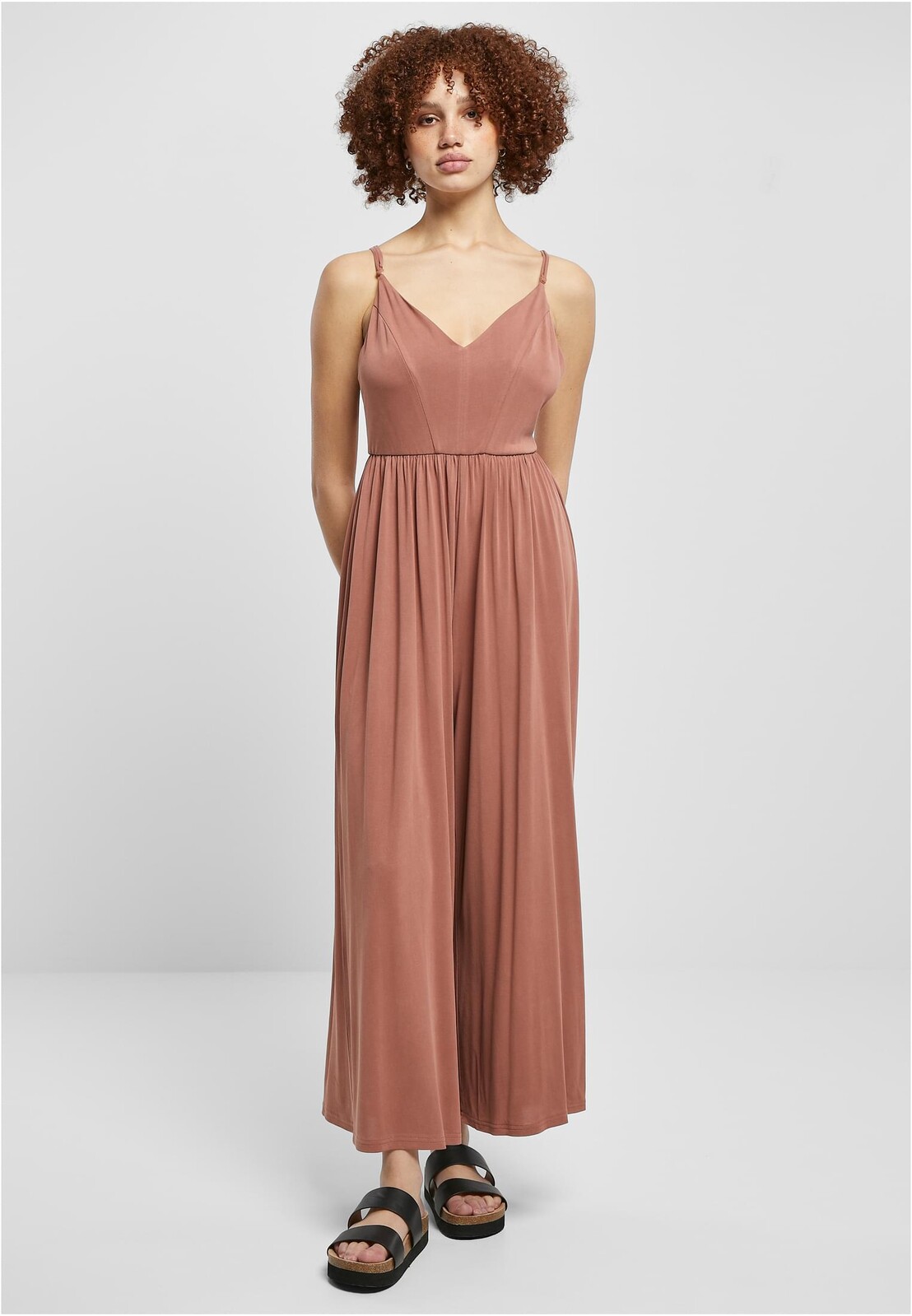 Women's Terracotta Modal Spaghetti Jumpsuit