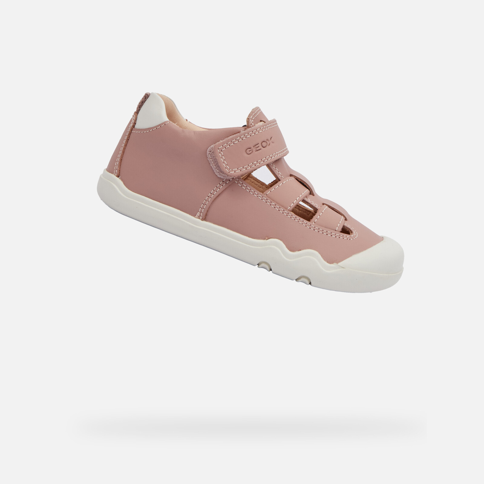 Old Pink Girls' Barefoot Sneakers with Open Instep Geox Steppieu - Girls