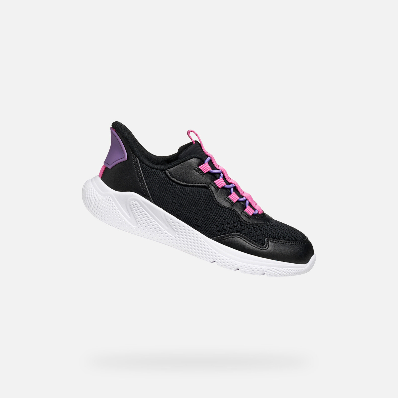 Black Girls Geox Sprintye Fast In Sneakers - Girls
