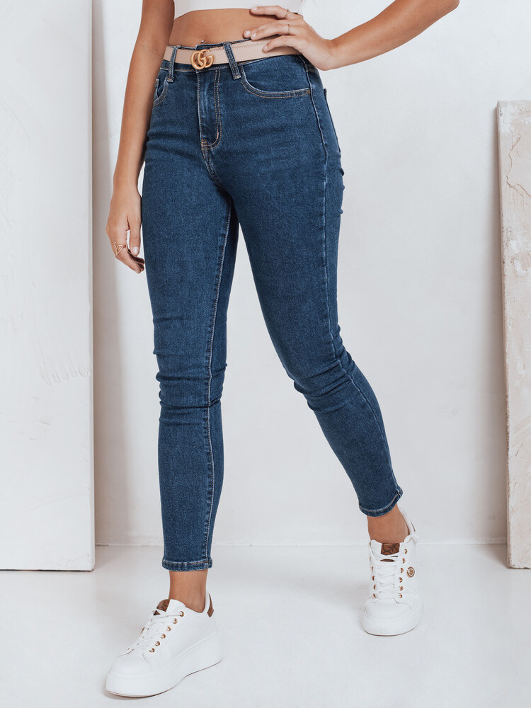 Jeansy damskie skinny niebieskie Dstreet