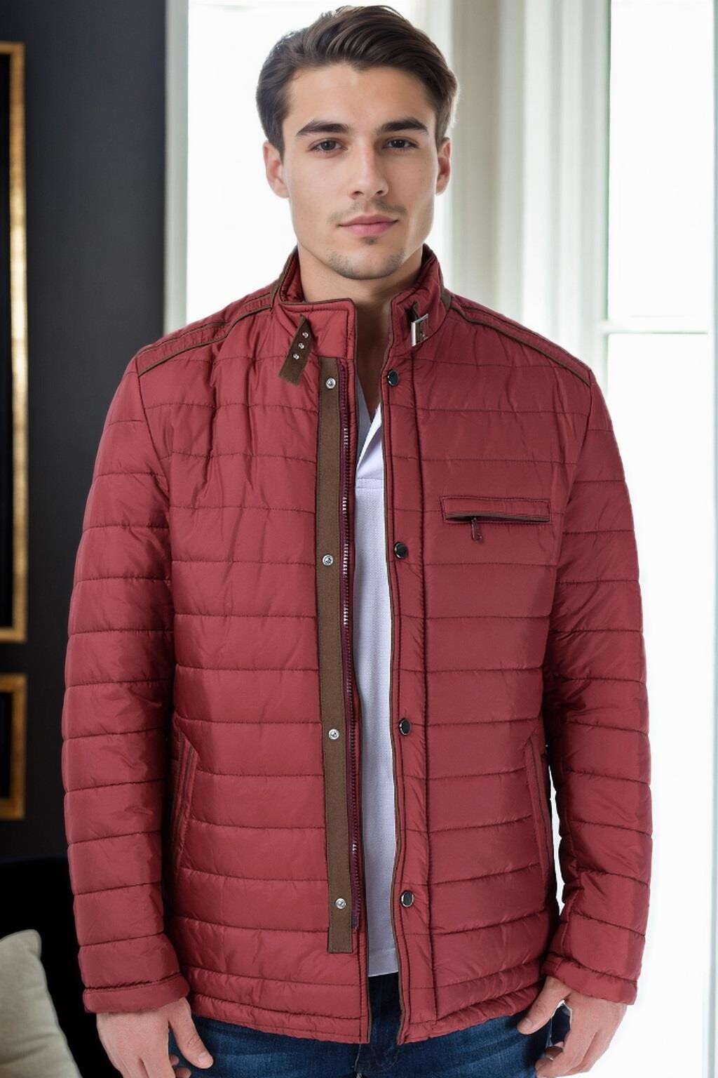 M9610 DEWBERRY SLIM FIT COAT-BURGUNDY