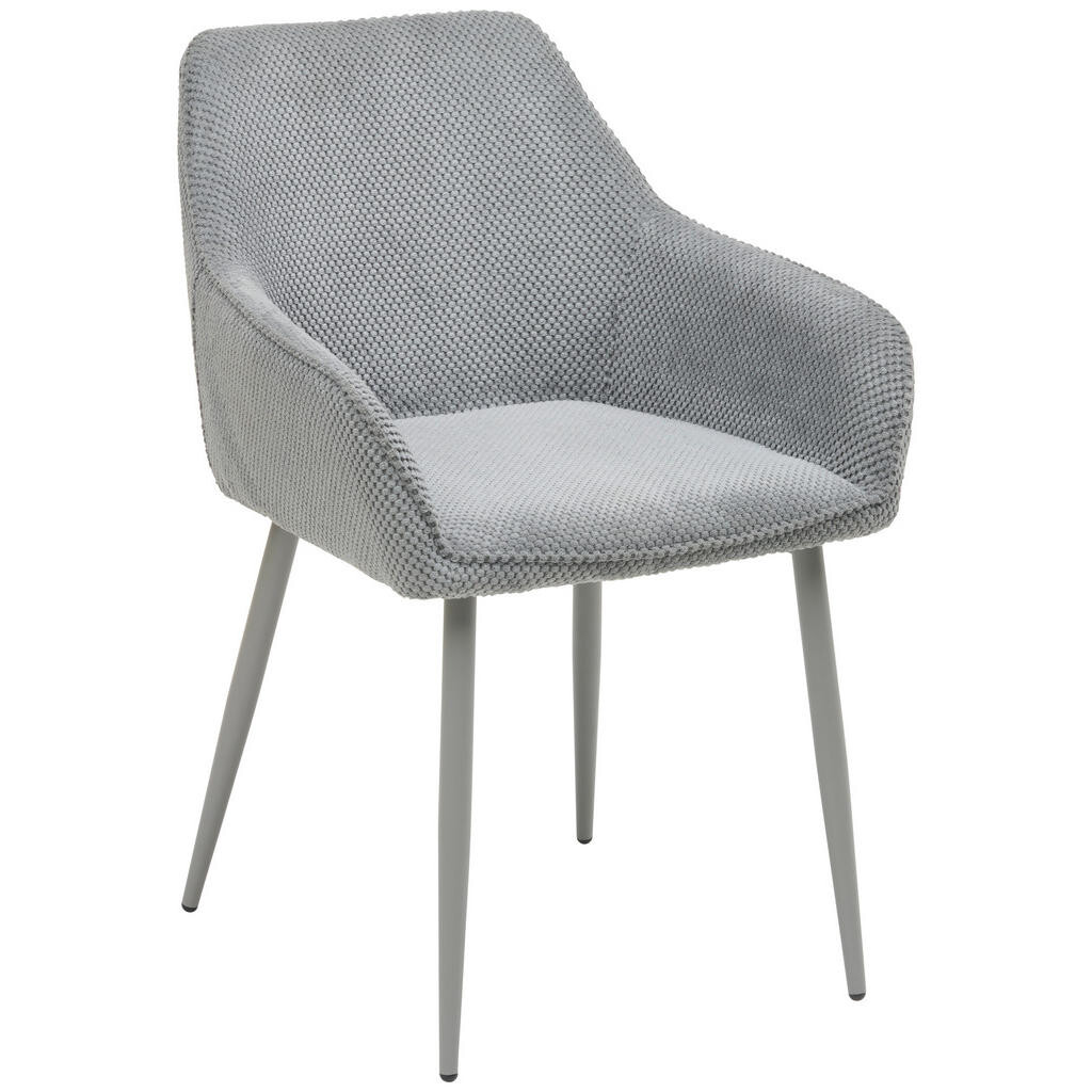 MID.YOU STOLIČKA S PODRÚČKAMI, železo, tkaná textília, sivá