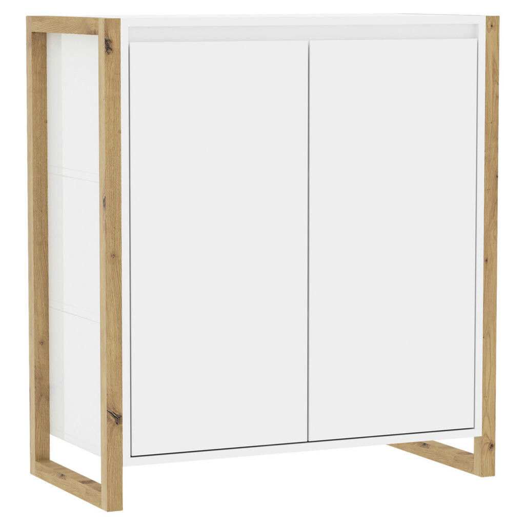 MID.YOU KOMODA, biela, dub artisan, 80/88/40 cm