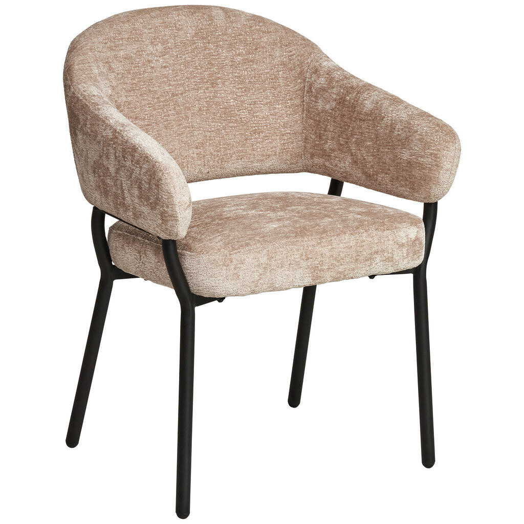 MID.YOU STOLIČKA S PODRÚČKAMI, železo, mikrovlákno, béžová