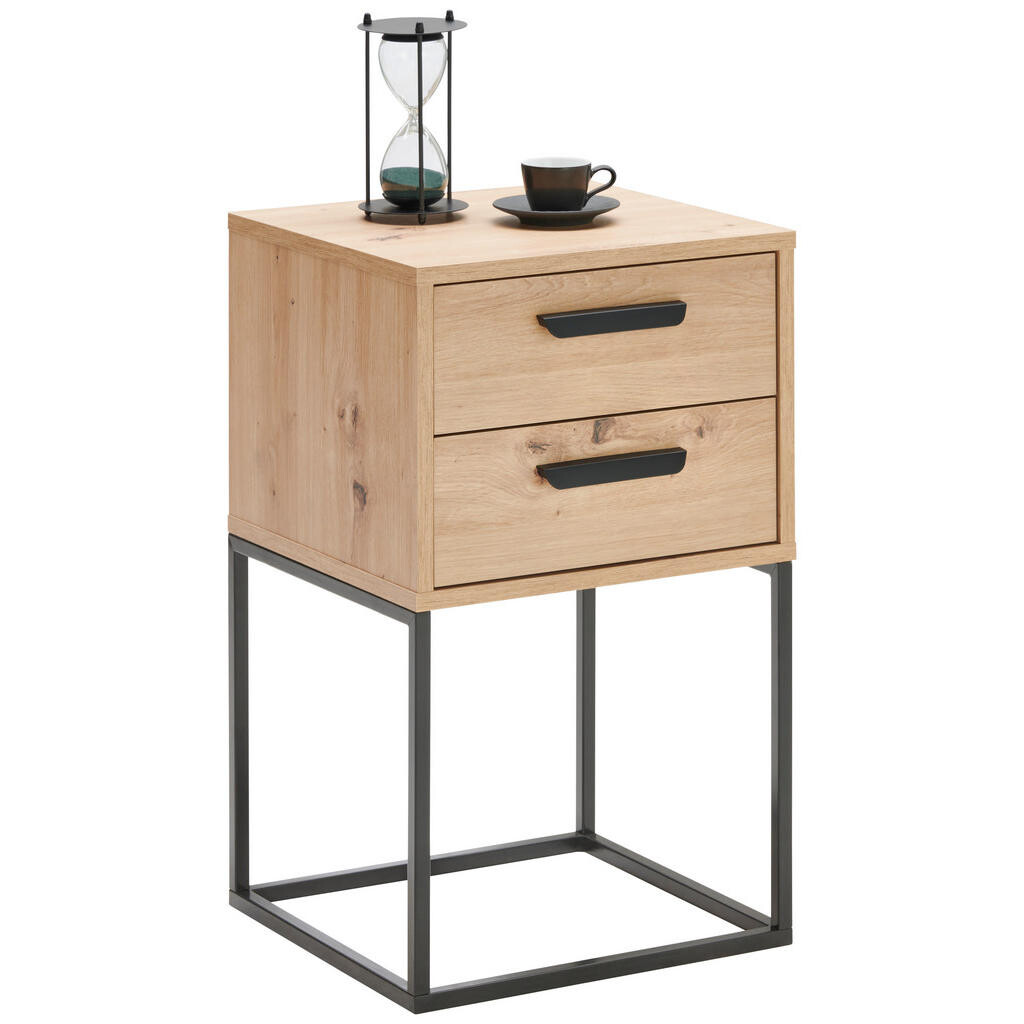 Carryhome NOČNÝ STOLÍK, čierna, dub artisan, 40/65/38,5 cm
