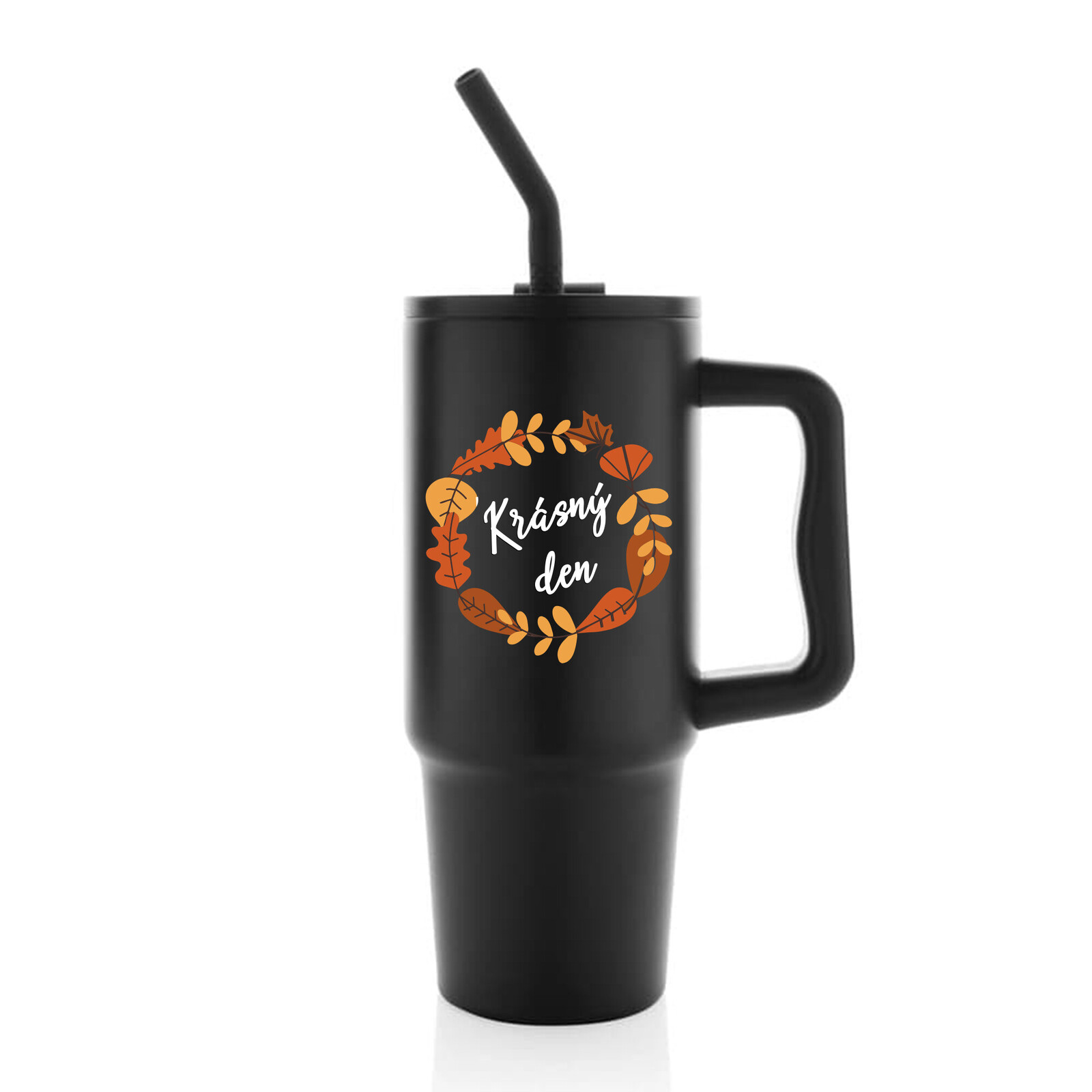 KRÁSNÝ DEN (PODZIM) - černý cestovní termohrnek 900 ml